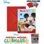 TARJETA DE INVITACION PLAYFUL MICKEY  PK -6UDS