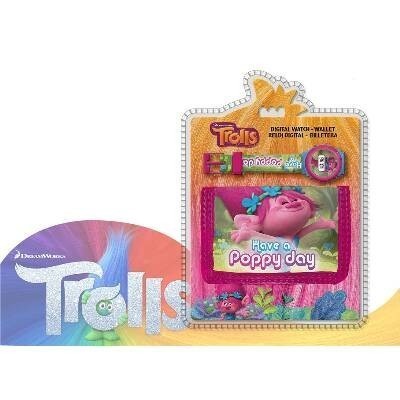 TROLLS SET RELOJ DIGITAL + BILLETERA