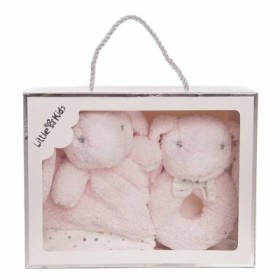 CONEJO DOUDOU30CM CON SONAJERO 16CM ROSA EN CAJA