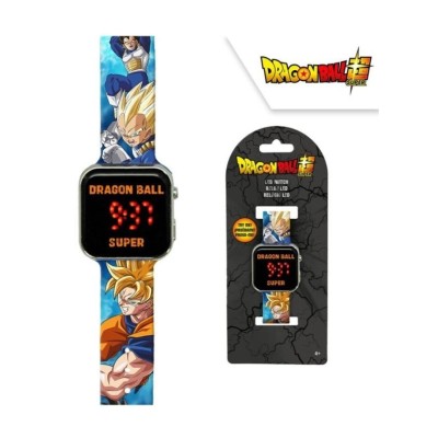 Reloj LED Digital Infantil Dragon Ball Super – Pulsera Azul con Goku y Vegeta, Hora Iluminada, Regalo para Ni?o Fan del Anime
