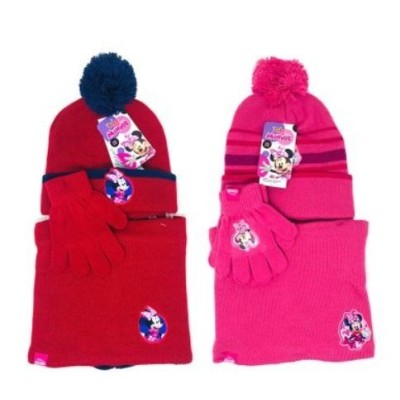 DISNEY MINNIE SET 3PCS  gorro guantes y braga Minnie Mouse