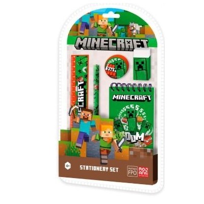 MINECRAFT SET PAPELERIA 5 PCS