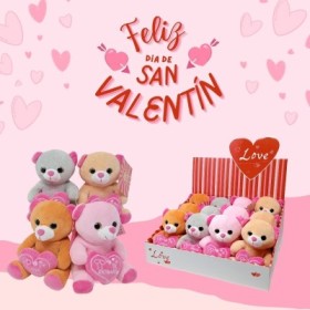 OSO PELUCHE CON CORAZON 4MODELO 20CM