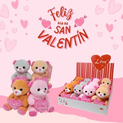 OSO PELUCHE CON CORAZON 4MODELO 20CM