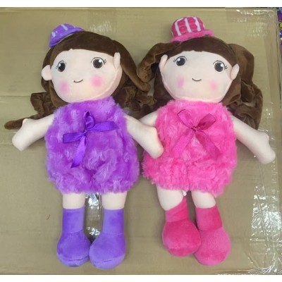 PELUCHE TRAPO MUNECA PEPONA TRENZAS 2COLORES 35CM