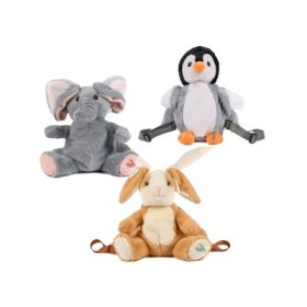 ANIMALES PELUCHE CON MOCHILA ECO CON BOTON DE ACCION 40CM