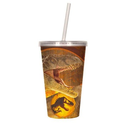 JURASSIC WOLD VASO 3D LENTICULAR GLASS 12*24CM