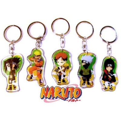 NARUTO LLAVERO PLASTICO CRISTAL PLANO 5 MODELOS