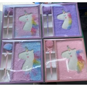 UNICORNIO LIBRETA CON BOLIGRAFO POMPON