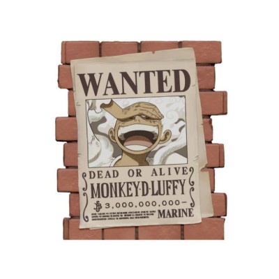 WANTED LUFFY HUCHA 18 CM PVC-ONE PIECE TIRELIRE PLASTOY