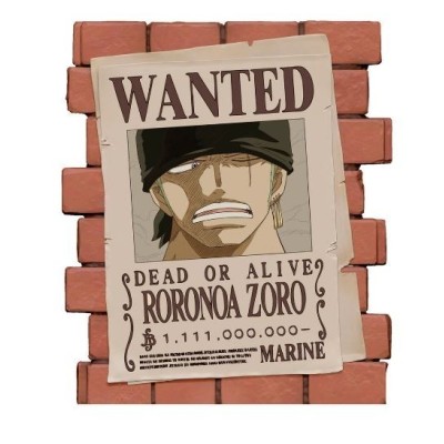 WANTED ZORO CHIBI HUCHA 18 CM PVC-ONE PIECE TIRELIRE PLASTOY