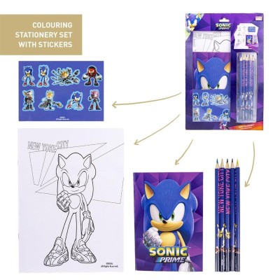 SONIC SET DE PAPELERIA COLOREABLE