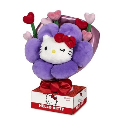 HELLO KITTY PELUCHE CON FLORES 30CM