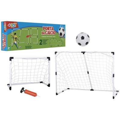 Portería de fútbol 2 en 1 de plástico con balón y bomba 70*110*145cm