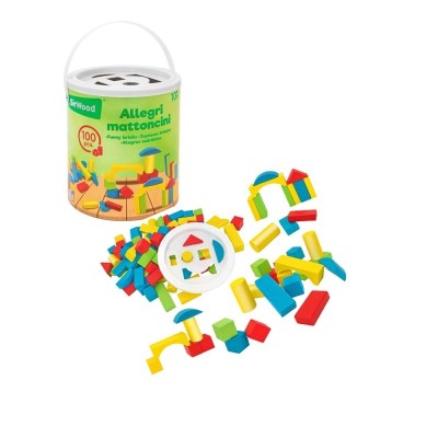 CUBO BLOQUES DE MADERA 100 UDS