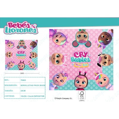 CRY BABIES SERVILLETAS 33x33 CM
