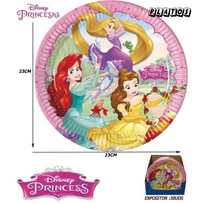 PRINCESAS PLATOS PAPEL 23CM (6UND)