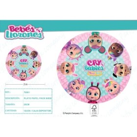 CRY BABIES PLATOS PAPEL 23CM (8UND)