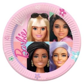 BARBIE PLATOS PAPEL 23CM (8 UDS)