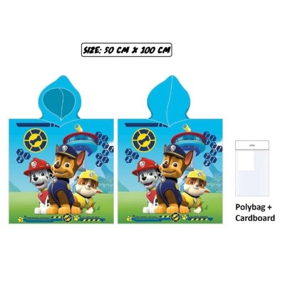 PAW PATROL PONCHO POLYESTER 50X100 CMS, 240GR
