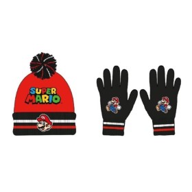 super mario set 2 gorro ponpon +guantes