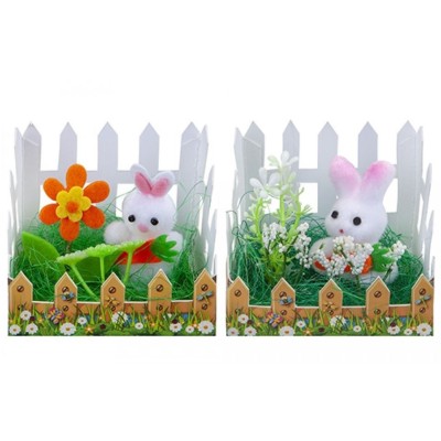 CONEJO CON FLOR JARDINES 3MODELO 6CM