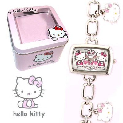 HELLO KITTY RELOJ PULSERA CADENA METAL (BRACELET)- COLOR ROSA