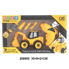 Vehículo de construcción de excavadora ensamblado por bricolaje con taladro  2X1.5V AA  no cluidas