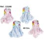 BLISTER CONEJO Y OSO PELUCHE CON DOUDOU 2COLORES 40CM AZUL Y ROSA
