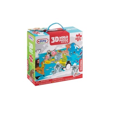 JUEGO EDUC.RMS PUZZLE 48P 3D ANIMALES