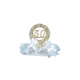 FIGURA DE BODA 50 ANIVERSARIO CON ALIANZAS 10CM