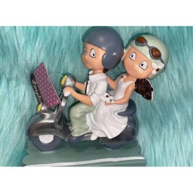Figura de Pastel Pareja de Novios & Fun en Moto