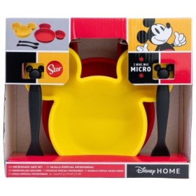 MICKEY SET 4 PCS VAJILLA PP FORMA (PLATO, CUENTCO Y CUBIERTOS) EN CAJA