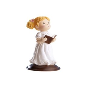 FIGURA DE COMUNION NINA CON BIBLIA 13.5CM