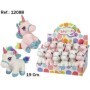 UNICORNIO PELUCHE LEVANTADO 19CM. 2 COL. EN EXP 12