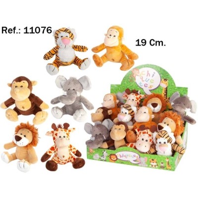 ANIMALES SELVA PELUCHE 19CM. 6 SURTIDOS EN EXP. (12)