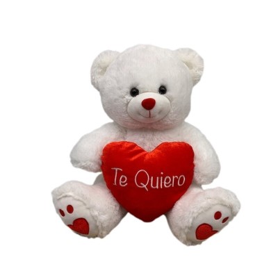 PELUCHE OSO CORAZON ROJO 30CM