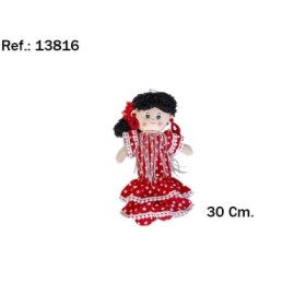 PELUCHE MUNECA TRAPO LUNARES 30CM-FLAMENCO