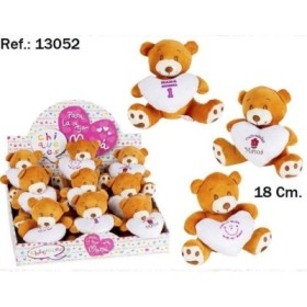Oso peluche con corazon mama 18cm