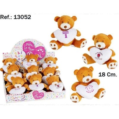 Oso peluche con corazon mama 18cm