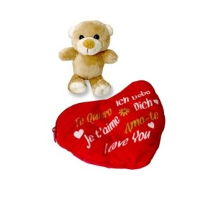 peluche corazon con oso tentro muy suave