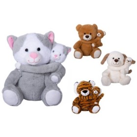PELUCHE ANIMALES MAMA CON BEBE 4MODELO 30CM