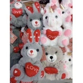 ANIMALES PELUCHE SAN VALENTIN 4MODELO SURTIDO 15*18CM