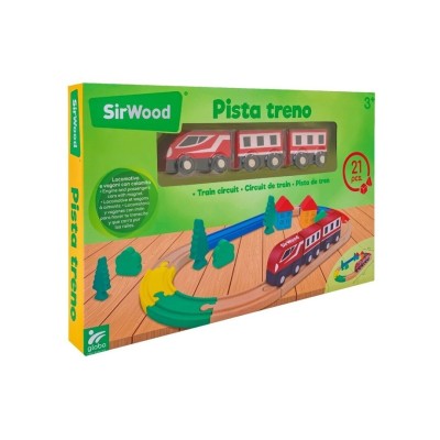 juego de madera pista tren 21pcs