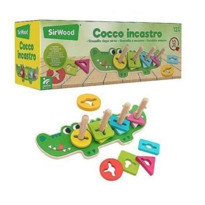 juego de madera Cocodrillo Con Moldes Apilables