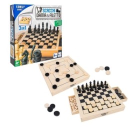 TABLERO DE JUEGO DE MADERA AJEDREZ/MERELS