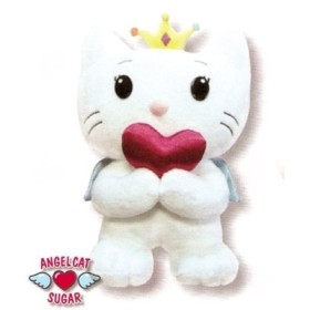 ANGEL CAT PELUCHE 35CM CON CORAZON