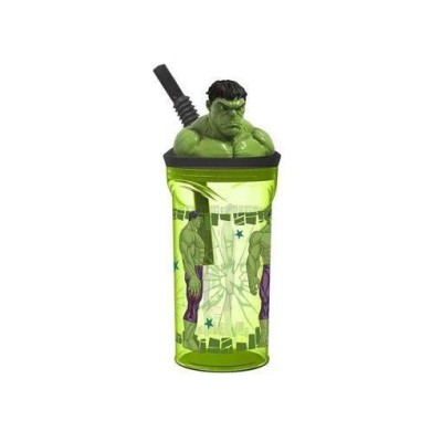 HULK VASO CON FIGURITA 3D 360ML