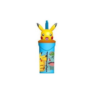 POKEMON VASO CON FIGURITA 3D 360ML