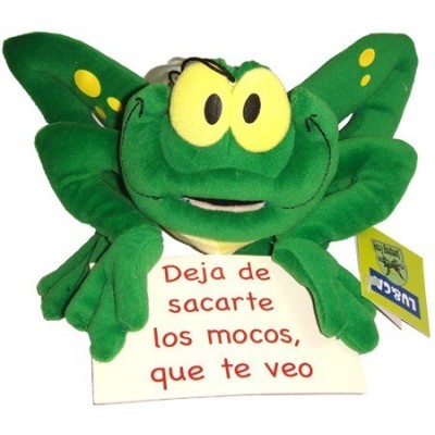 PELUCHE RANA LOCA 20 CM:  DEJA DE SACARTE LOS MOCOS. QUE TE VEO